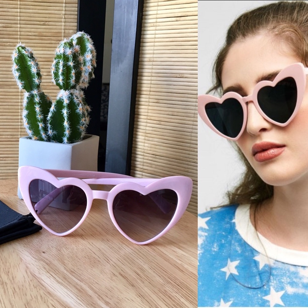 Pink Heart Shaped Sunglasses